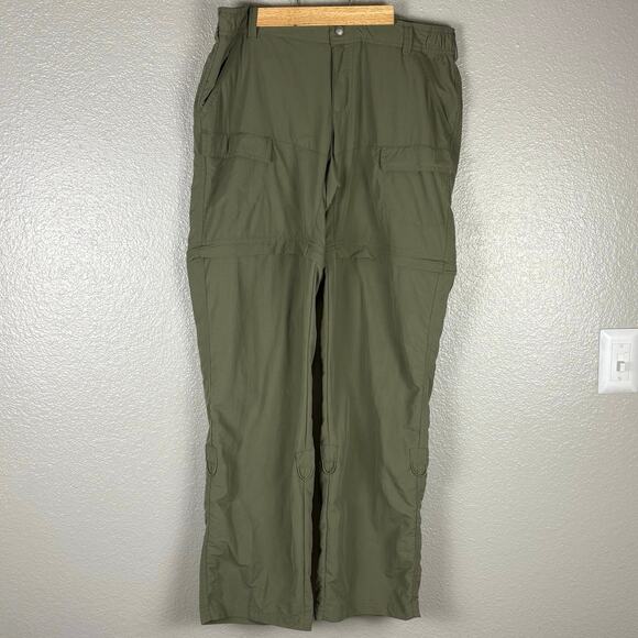 World Wide Sportsman M Green Comfort Stretch Convertible Sports Pants Shorts - Picture 1 of 10